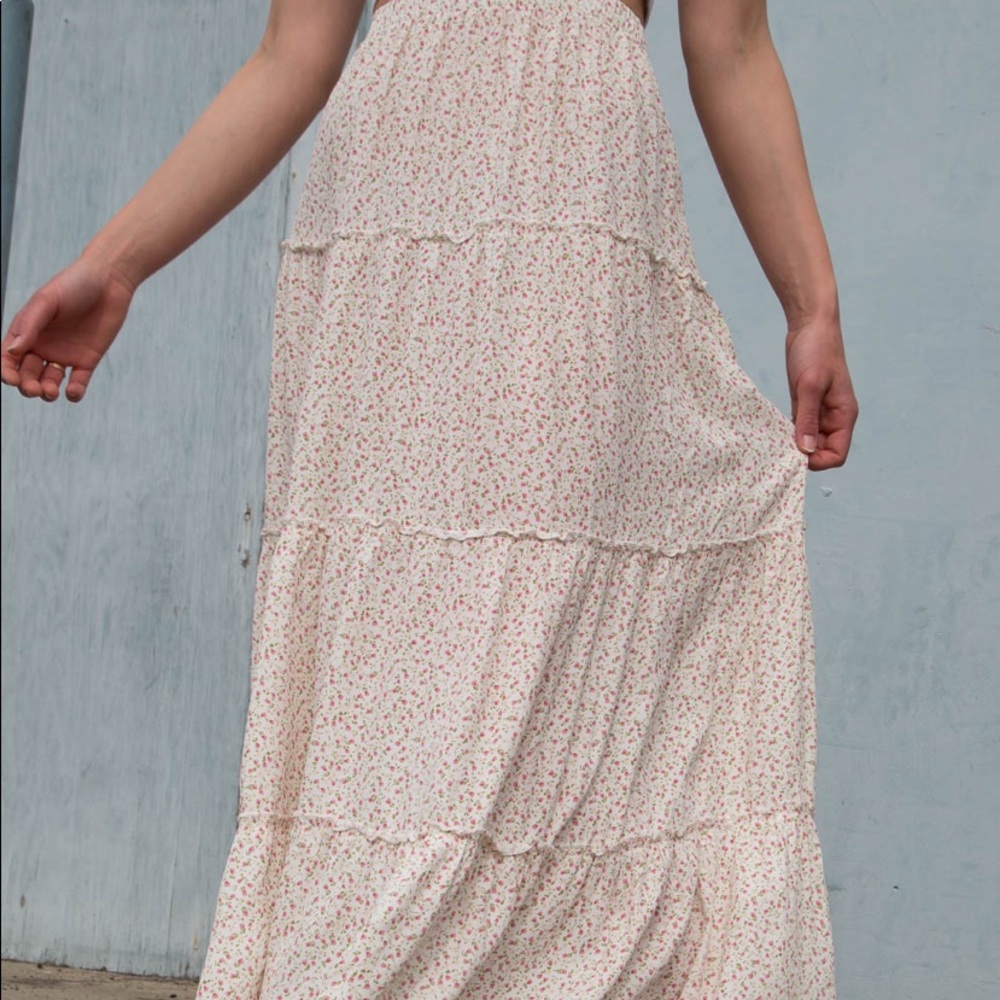 brandy melville long floral skirt